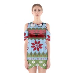 Ugly Christmas Xmas Shoulder Cutout One Piece