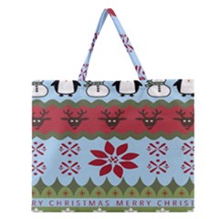 Ugly Christmas Xmas Zipper Large Tote Bag