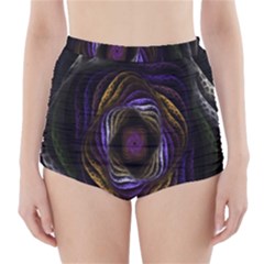 Abstract Fractal Art High-waisted Bikini Bottoms