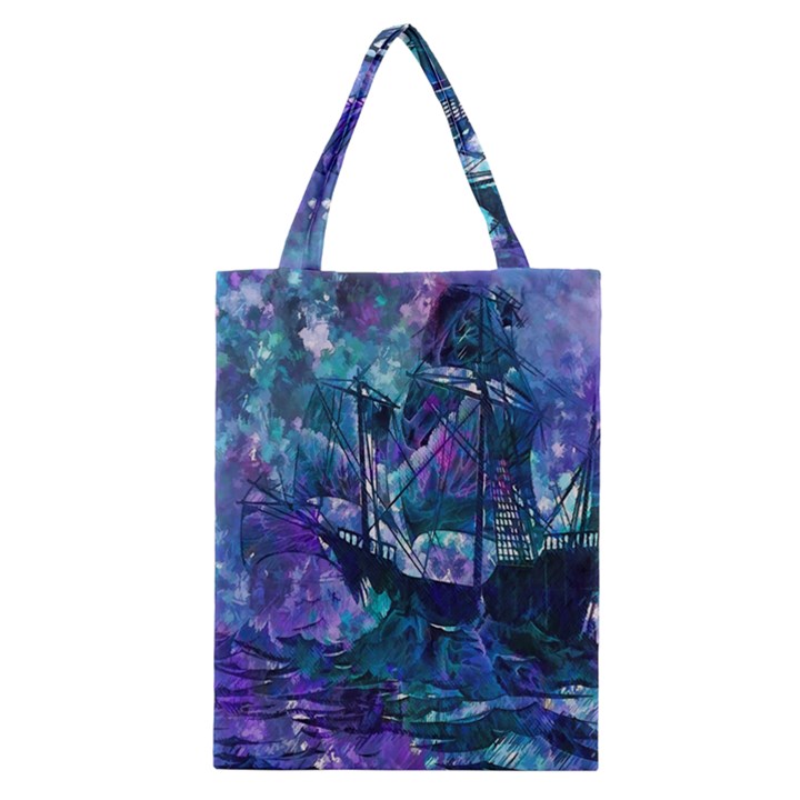 Abstract Ship Water Scape Ocean Classic Tote Bag