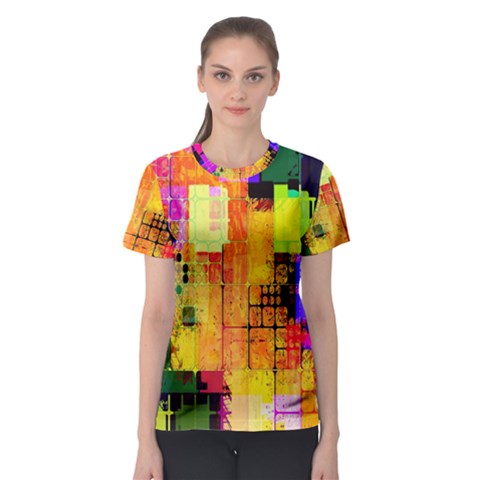 Abstract Squares Background Pattern Women s Sport Mesh Tee by Nexatart