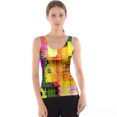 Abstract Squares Background Pattern Tank Top by Nexatart