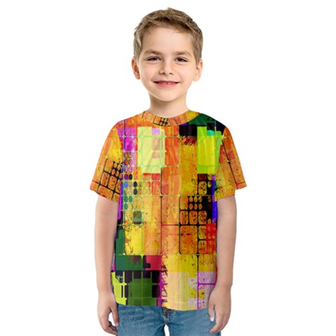 Abstract Squares Background Pattern Kids  Sport Mesh Tee by Nexatart