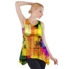 Abstract Squares Background Pattern Side Drop Tank Tunic by Nexatart