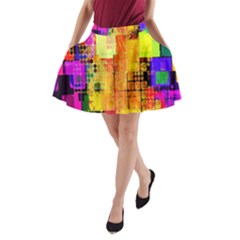 Abstract Squares Background Pattern A-line Pocket Skirt by Nexatart