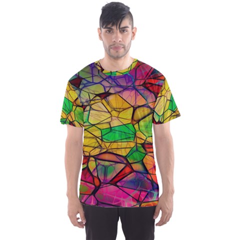 Abstract Squares Triangle Polygon Men s Sport Mesh Tee by Nexatart