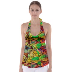 Abstract Squares Triangle Polygon Babydoll Tankini Top