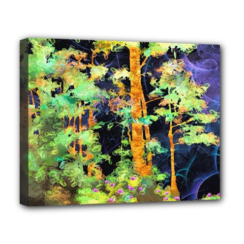 Abstract Trees Flowers Landscape Deluxe Canvas 20  X 16   by Nexatart