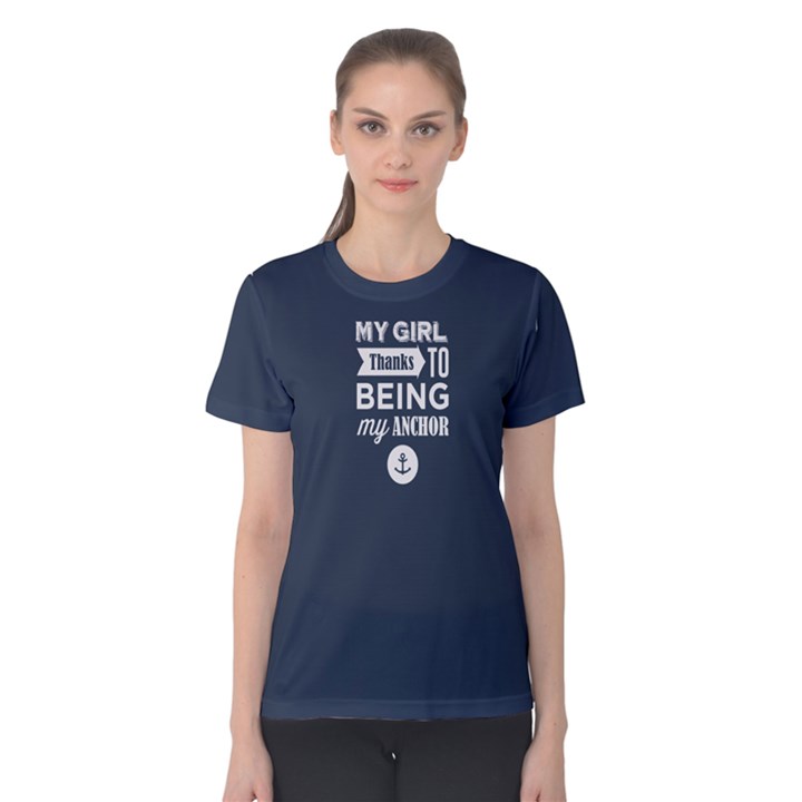 Blue thanks for being my anchor girlfriend Women s Cotton Tee