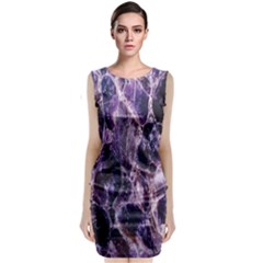 Agate Naturalpurple Stone Sleeveless Velvet Midi Dress by Alisyart