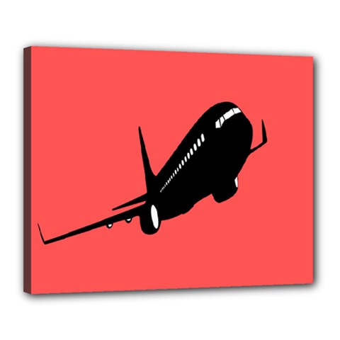 Air Plane Boeing Red Black Fly Canvas 20  X 16 