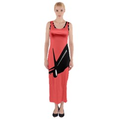 Air Plane Boeing Red Black Fly Fitted Maxi Dress by Alisyart