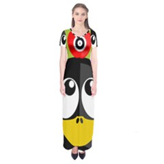 Animals Penguin Short Sleeve Maxi Dress by Alisyart