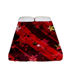 Advent Star Christmas Poinsettia Fitted Sheet (full/ Double Size) by Nexatart