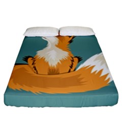 Animal Wolf Orange Fox Fitted Sheet (king Size) by Alisyart