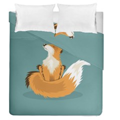 Animal Wolf Orange Fox Duvet Cover Double Side (queen Size)