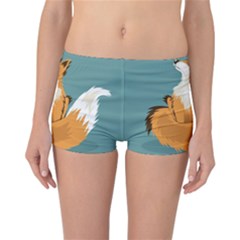 Animal Wolf Orange Fox Reversible Bikini Bottoms