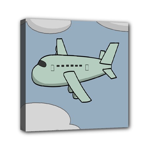 Airplane Fly Cloud Blue Sky Plane Jpeg Mini Canvas 6  X 6 
