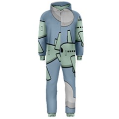 Airplane Fly Cloud Blue Sky Plane Jpeg Hooded Jumpsuit (men) 