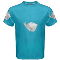 Animals Whale Blue Origami Water Sea Beach Men s Cotton Tee by Alisyart