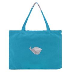 Animals Whale Blue Origami Water Sea Beach Medium Zipper Tote Bag