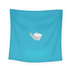 Animals Whale Blue Origami Water Sea Beach Square Tapestry (Small)