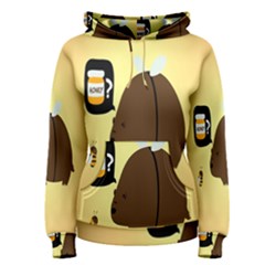 Bear Meet Bee Honey Animals Yellow Brown Women s Pullover Hoodie