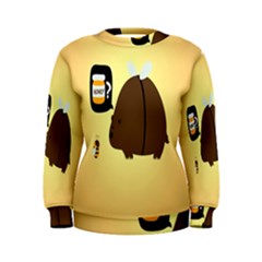 Bear Meet Bee Honey Animals Yellow Brown Women s Sweatshirt by Alisyart