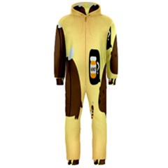 Bear Meet Bee Honey Animals Yellow Brown Hooded Jumpsuit (men)  by Alisyart