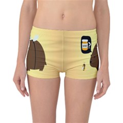 Bear Meet Bee Honey Animals Yellow Brown Reversible Bikini Bottoms