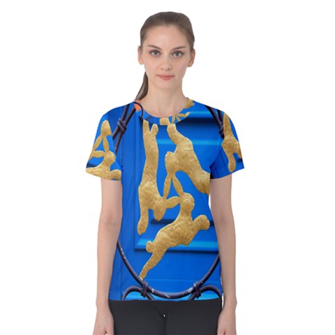 Animal Hare Window Gold Women s Cotton Tee by Nexatart