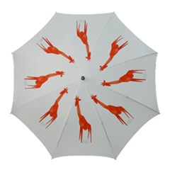 Animal Giraffe Orange Golf Umbrellas