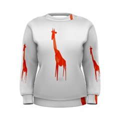 Animal Giraffe Orange Women s Sweatshirt by Alisyart