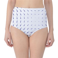 Arrows Blue High-waist Bikini Bottoms