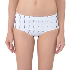 Arrows Blue Mid-waist Bikini Bottoms