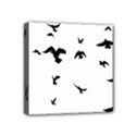 Bird Fly Black Mini Canvas 4  x 4  View1