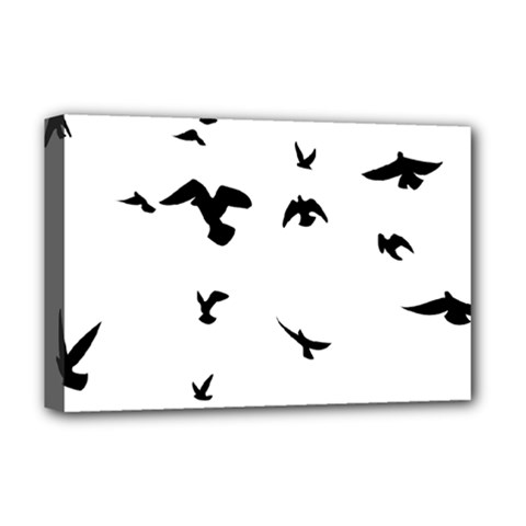 Bird Fly Black Deluxe Canvas 18  X 12  