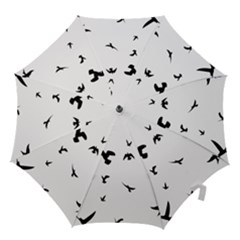 Bird Fly Black Hook Handle Umbrellas (large)