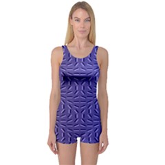 Calm Wave Blue Flag One Piece Boyleg Swimsuit