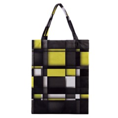 Color Geometry Shapes Plaid Yellow Black Classic Tote Bag by Alisyart