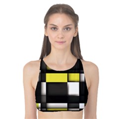 Color Geometry Shapes Plaid Yellow Black Tank Bikini Top by Alisyart