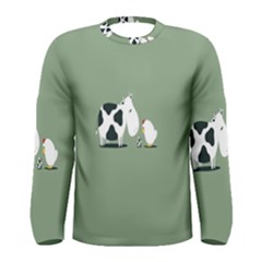 Cow Chicken Eggs Breeding Mixing Dominance Grey Animals Men s Long Sleeve Tee