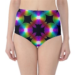 Circle Color Flower High-waist Bikini Bottoms by Alisyart