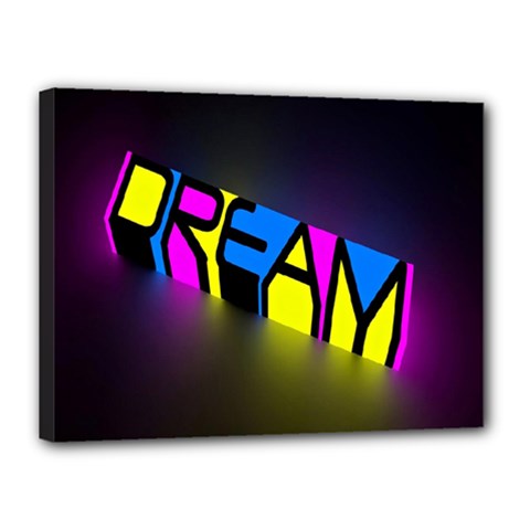 Dream Colors Neon Bright Words Letters Motivational Inspiration Text Statement Canvas 16  X 12 