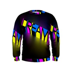 Dream Colors Neon Bright Words Letters Motivational Inspiration Text Statement Kids  Sweatshirt by Alisyart