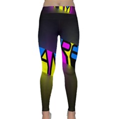 Dream Colors Neon Bright Words Letters Motivational Inspiration Text Statement Classic Yoga Leggings