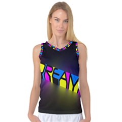 Dream Colors Neon Bright Words Letters Motivational Inspiration Text Statement Women s Basketball Tank Top by Alisyart