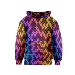 Colorful Abstract Plaid Rainbow Gold Purple Blue Kids  Pullover Hoodie