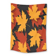 Dried Leaves Yellow Orange Piss Medium Tapestry