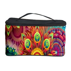 Colorful Abstract Flower Floral Sunflower Rose Star Rainbow Cosmetic Storage Case by Alisyart